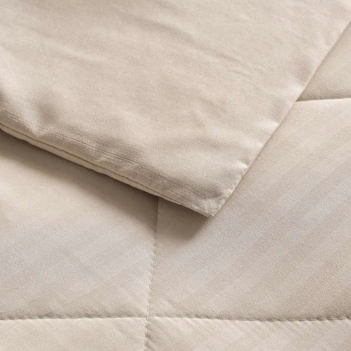 Stria Microfiber Satin Stripe Comforter 220X240Cm - Stone