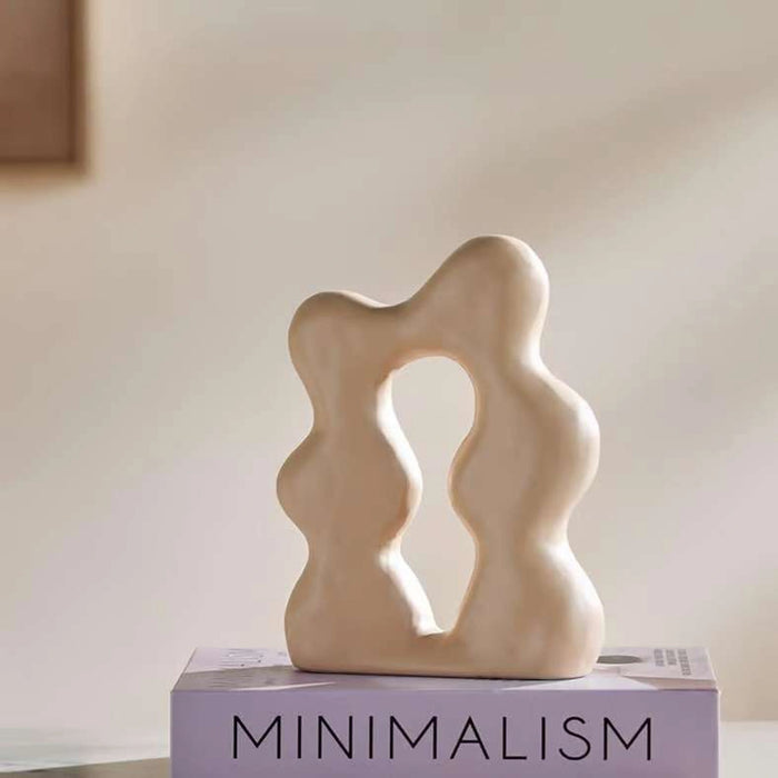 Strolls Ceramic Abstract Decor Accent 14.5X4.5X20Cm - Brown