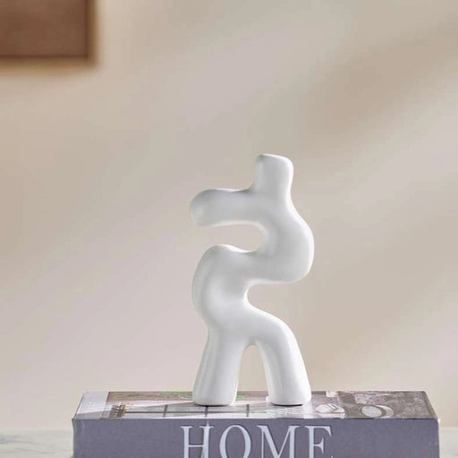 Strolls Ceramic Irregular Shape Figurine 9X3.5X17Cm - White PAN HOME