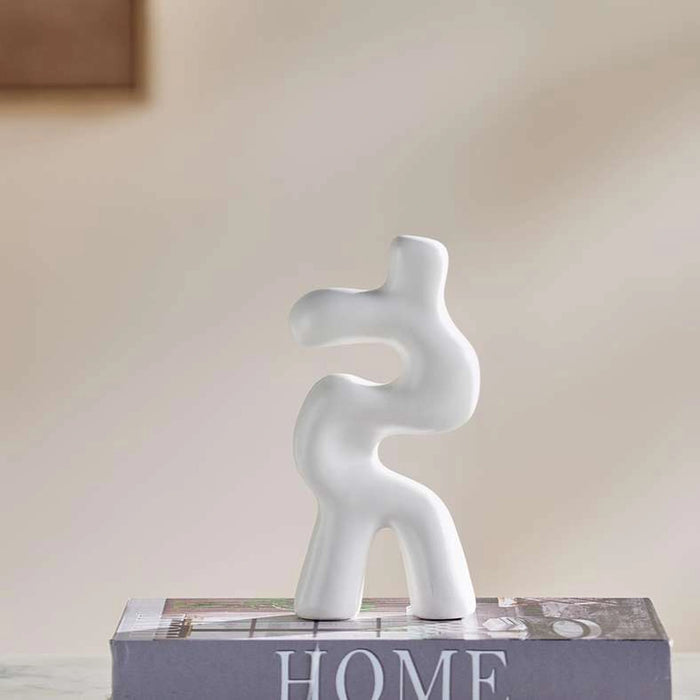 Strolls Ceramic Irregular Shape Figurine 9X3.5X17Cm - White