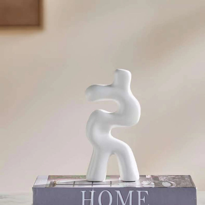 Strolls Ceramic Irregular Shape Figurine 9X3.5X17Cm - White