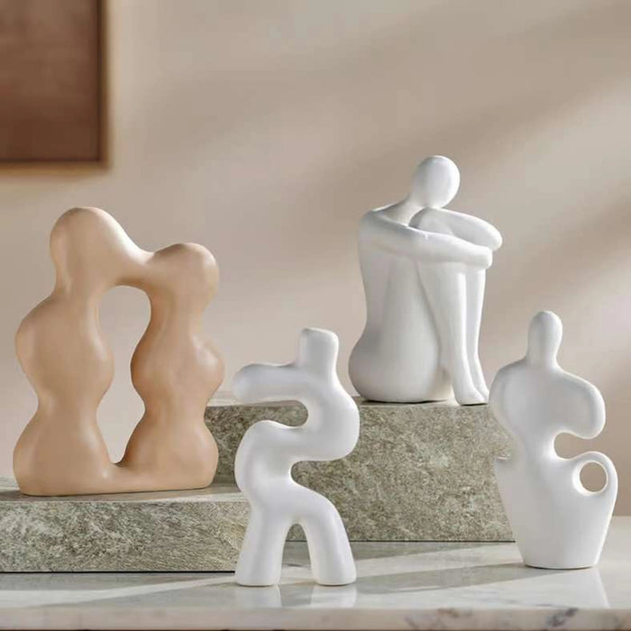 Strolls Ceramic Person Abstract Figurine 8.5X4.5X17.5Cm - White