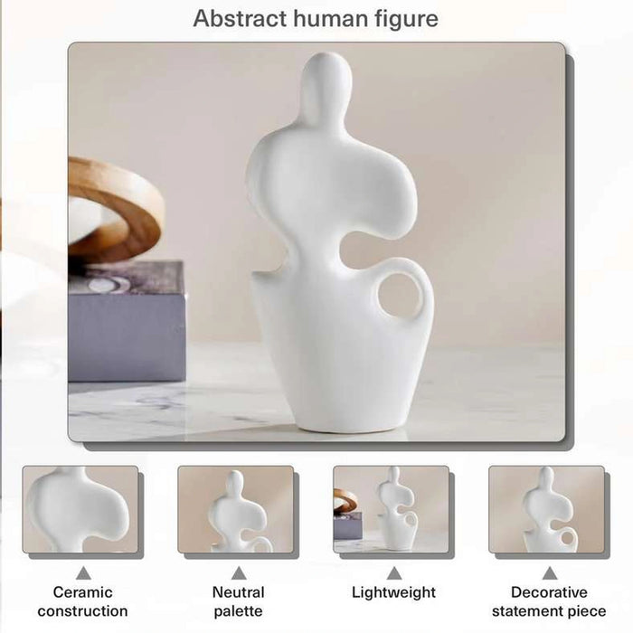 Strolls Ceramic Person Abstract Figurine 8.5X4.5X17.5Cm - White