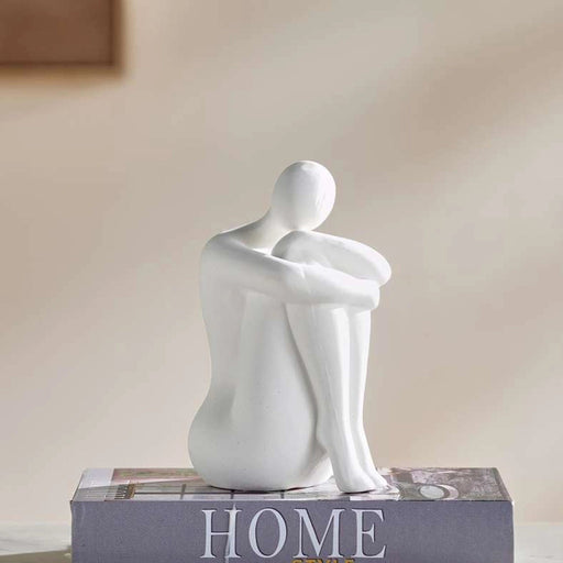 Strolls Ceramic Sitting Girl Figurine 10.8X10X18.8Cm - White PAN HOME