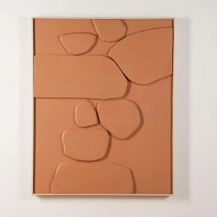 Stuck Hand Painted Canvas Wall Art 80X100Cm - Brown
