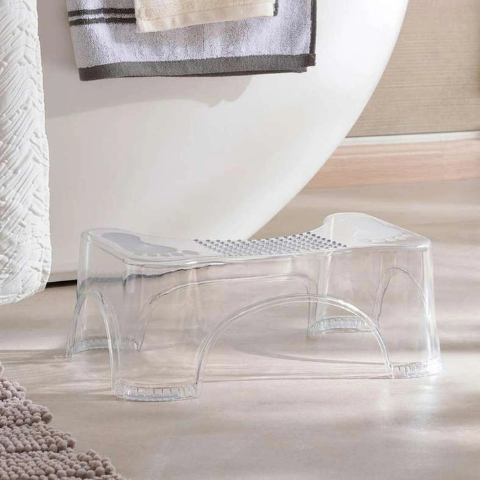 Sturdy Transparent Bathroom Stool-23-Clear Pan Home