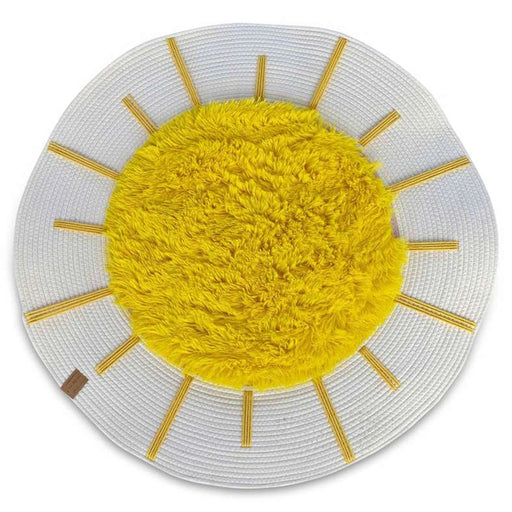 Sun Fun Tufted Long Staple Cotton Round Rug 100Cm R -Yellow PAN HOME