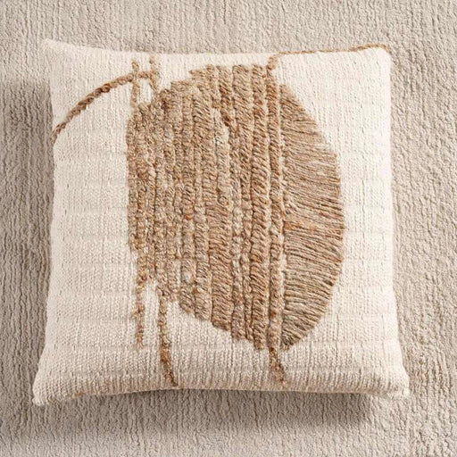 Sundown Wool Embroidered Down Alternative Filled Cushion 50X50Cm - Natural PAN HOME