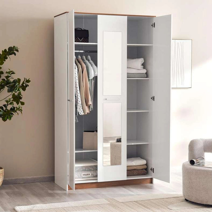 Sunrise 3 Door Wardrobe - White Gloss