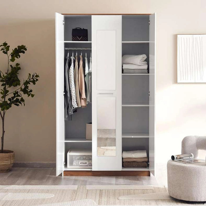 Sunrise 3 Door Wardrobe - White Gloss