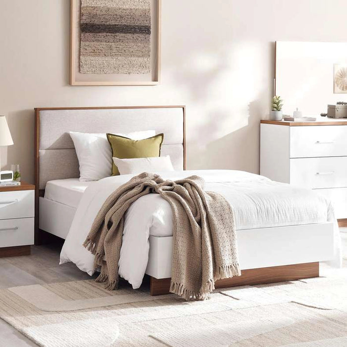 Sunrise Single Bed 120X200 cm - White Gloss