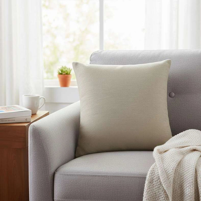 Sunset Textured Indoor / Outdoor Filled Cushion 50X50 Cm- Cream