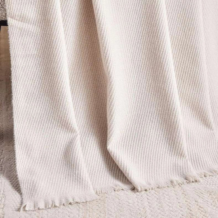 Super Soft Twill Fringed Throw 130X170Cm - Linen