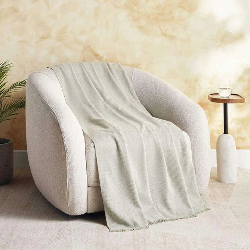 Super Soft Twill Fringed Throw 130X170Cm - Sage PAN HOME