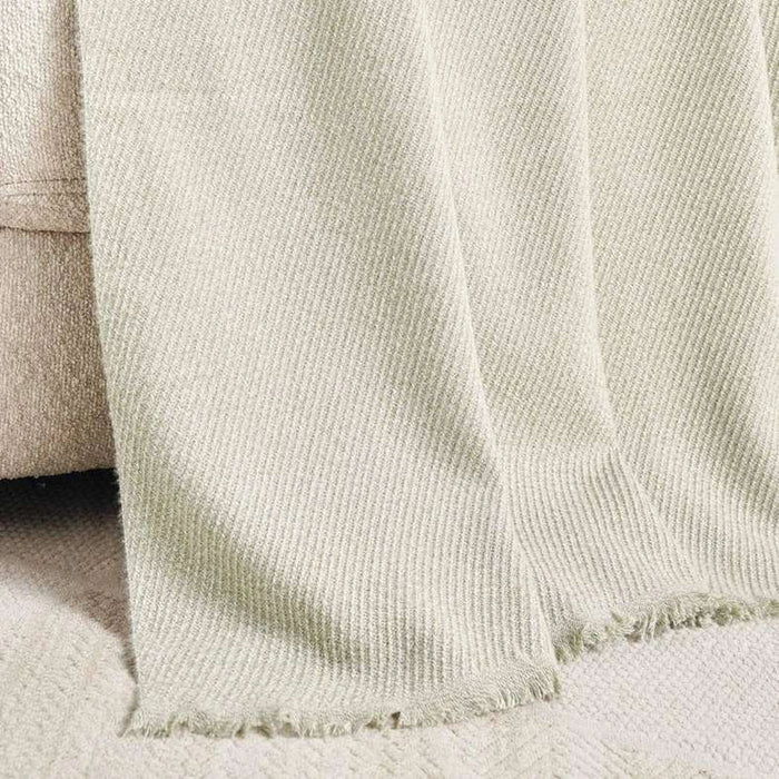 Super Soft Twill Fringed Throw 130X170Cm - Sage