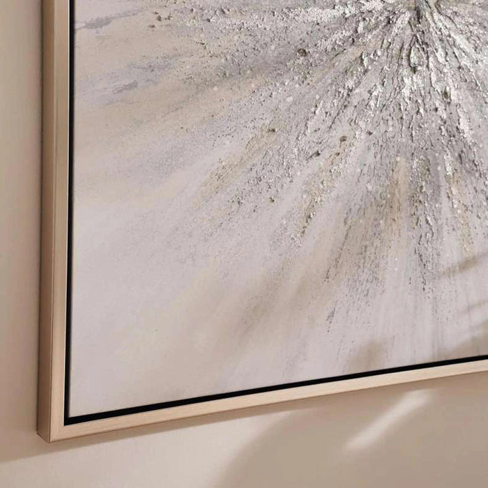 Supernova Framed Canvas Art 100X100cm - Silver Pan Home