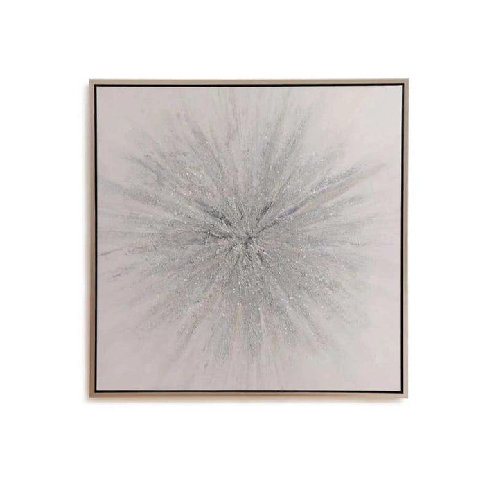 Supernova Framed Canvas Art 100X100cm - Silver Pan Home