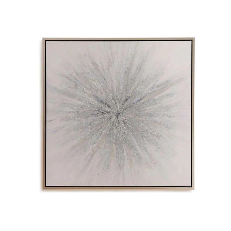 Supernova Framed Canvas Art 100X100cm - Silver Pan Home