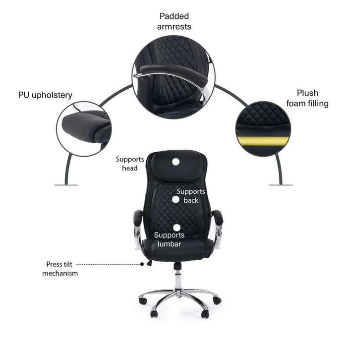 Superrig Office High Back Chair -Black