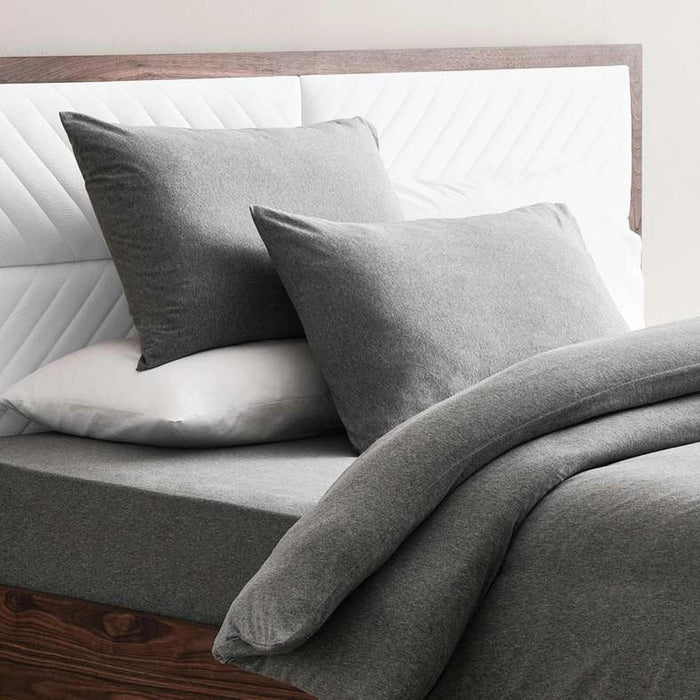 Supersoft Heather Jersey 3-Piece Super King Duvet Cover Set 260X220Cm - Grey