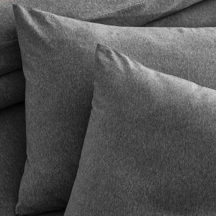 Supersoft Heather Jersey 3-Piece Super King Duvet Cover Set 260X220Cm - Grey