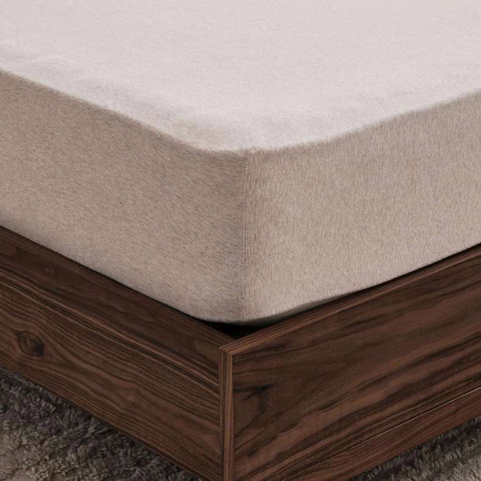 Supersoft Heather Jersey Full Fitted Sheet 120X200+33Cm - Beige