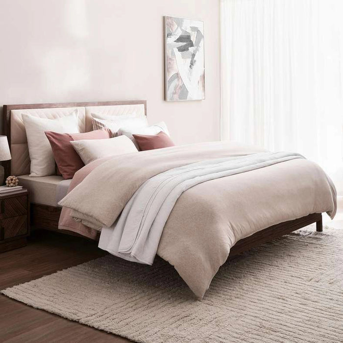 Supersoft Heather Jersey Full Fitted Sheet 120X200+33Cm - Beige