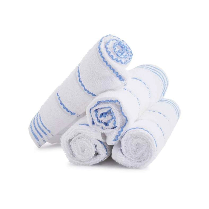 Supersoft Stripe Microcotton 550 Gsm 4-Piece Fingertip Towel 30X30 Cm-Blue