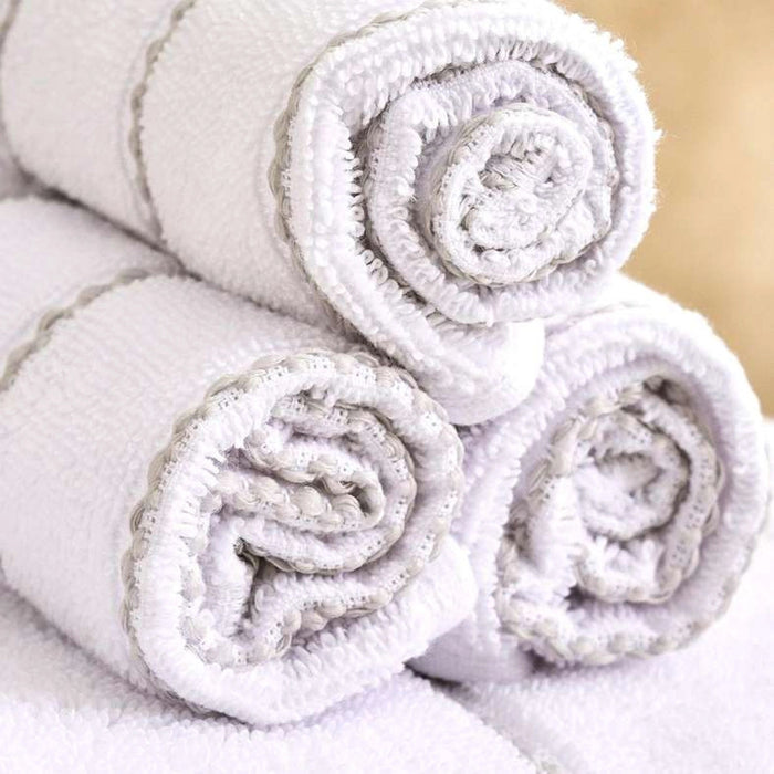 Supersoft Stripe Microcotton 550 Gsm 4-Piece Fingertip Towel - Grey Pan Home