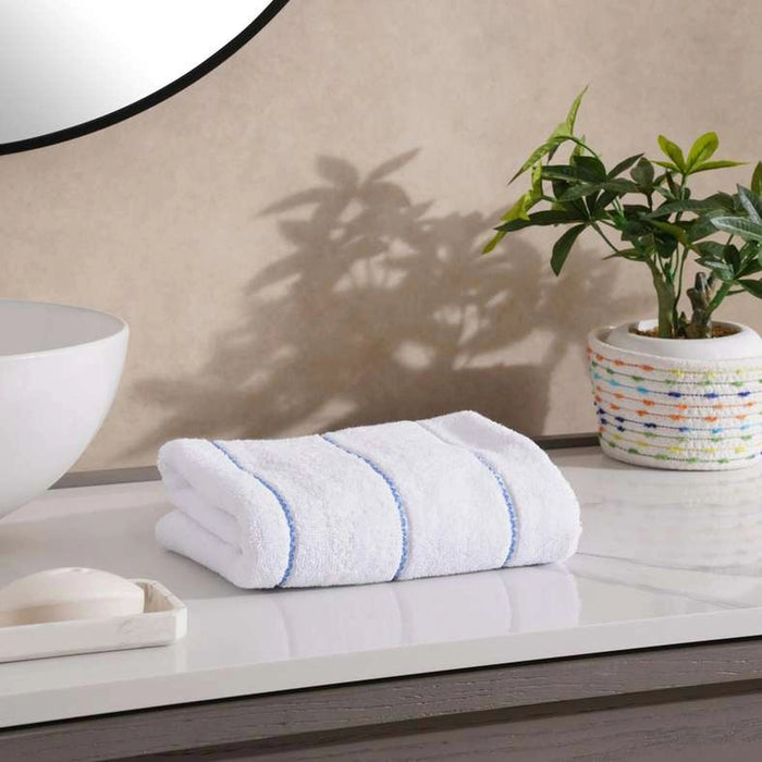 Supersoft Stripe Microcotton 550 Gsm Hand Towel -Blue Pan Home