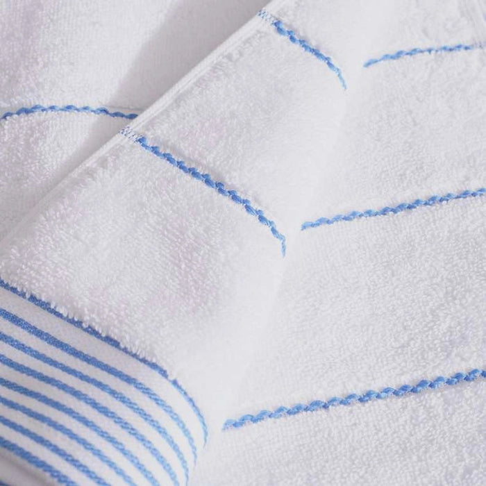 Supersoft Stripe Microcotton 550 Gsm Hand Towel -Blue Pan Home