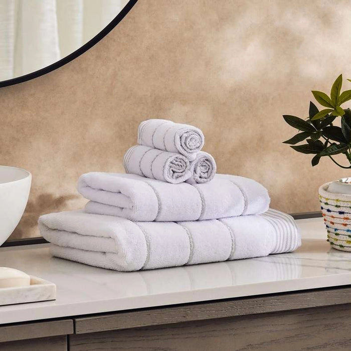 Supersoft Stripe Microcotton 550 Gsm Hand Towel - Grey