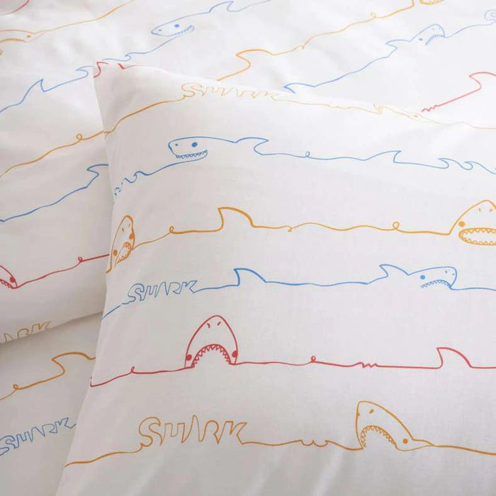 Surfer Shark 2-Piece Duvet Cover Set 160X200Cm-Blue