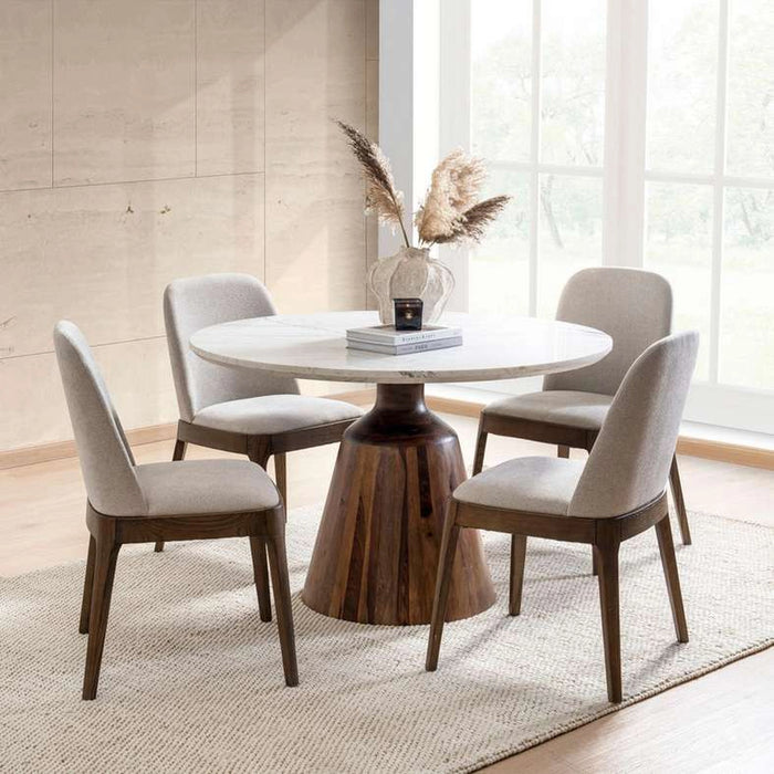 Swifton 4 Seater Dining Table- White Brown