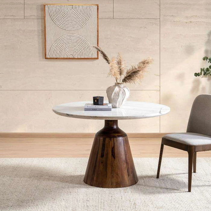 Swifton 4 Seater Dining Table- White Brown