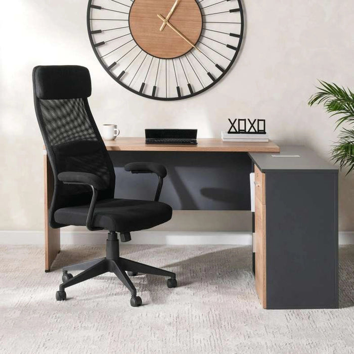 Sylphy Office High Back Chair Mesh And Fabric - Black Pan Home