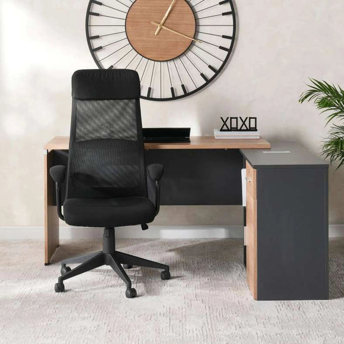 Sylphy Office High Back Chair Mesh And Fabric - Black Pan Home