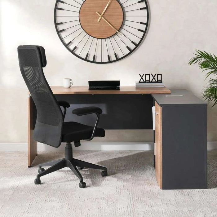 Sylphy Office High Back Chair Mesh And Fabric - Black Pan Home