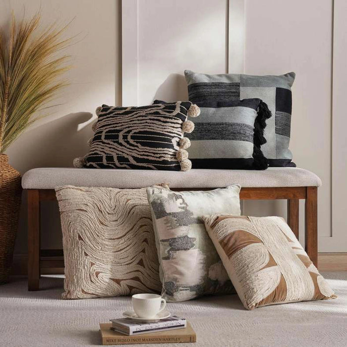 Symphony Embellished Down Alternartive Filled Cushion 35X50Cm - Black