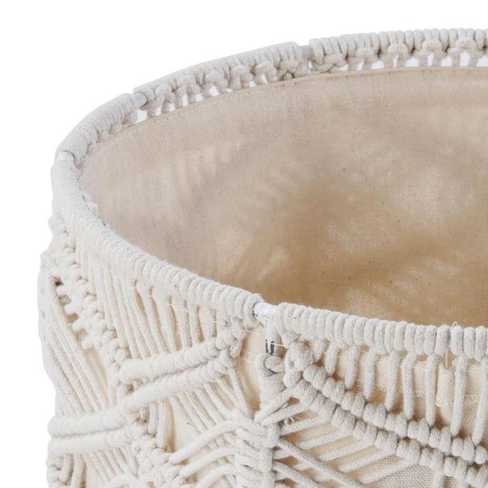 Syndril Macrame Round Baskets Dia25X27Cm - Natural