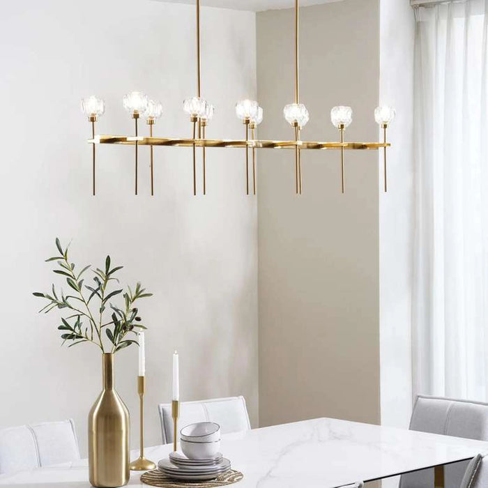 Synergy Bright 12-Light G9 Chandelier 152X33Cm - Brass