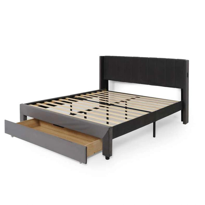 Syran King Bed - Grey Pan Home