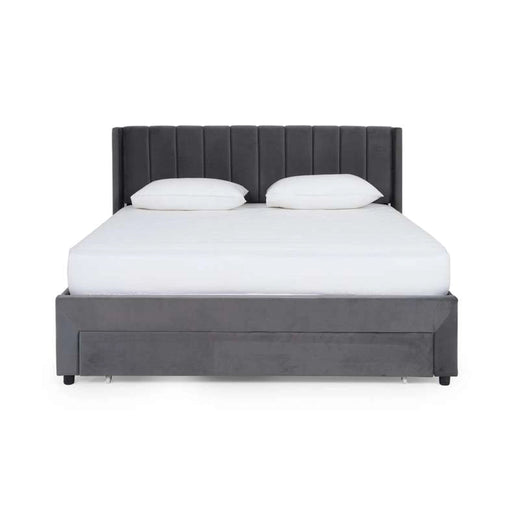 Syran Smart Queen Bed With 1 Drawer - Grey Pan Home