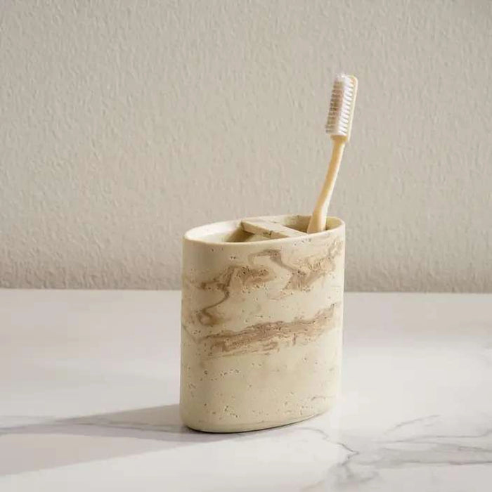 Tabinda Toothbrush Holder Dia8.3X10.2Cm - Beige