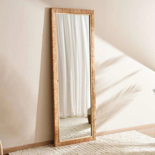 Taegan Crafted Rattan Floor Mirror 64X178Cm - Natural PAN HOME