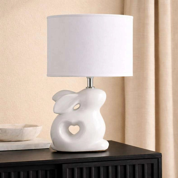 Taffle E14 Bunny Ceramic Table Lamp 20X13.5X33.5Cm - White