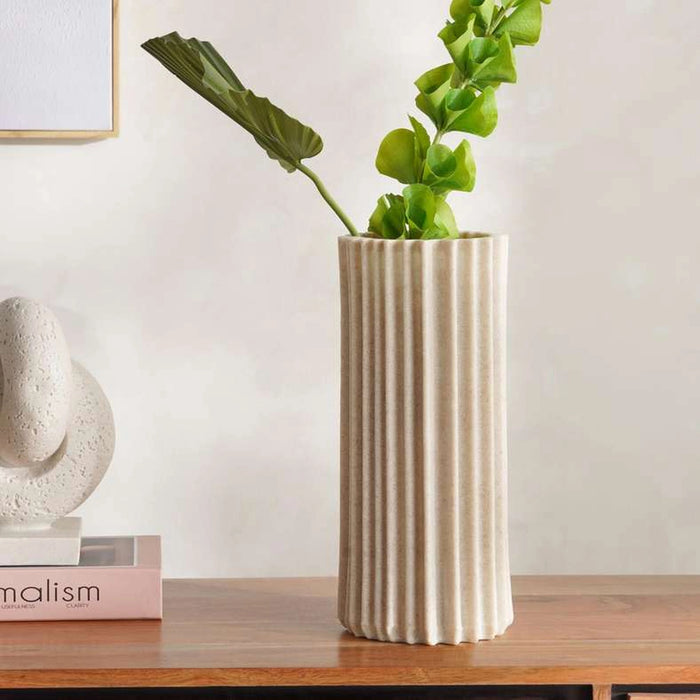 Talia Polyresin Decor Vase 16.5X16.5X36Cm - Beige