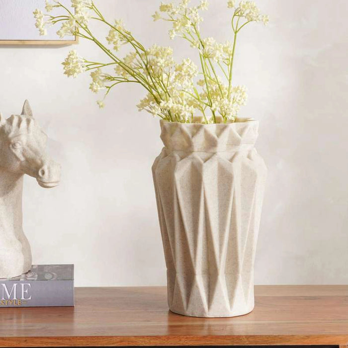 Talia Polyresin Decor Vase 19.5X19.5X32Cm - Beige
