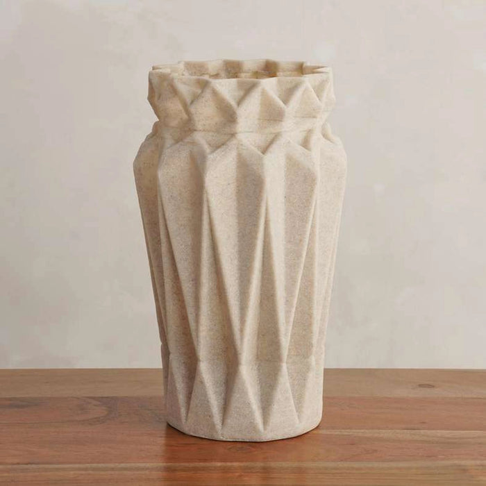 Talia Polyresin Decor Vase 19.5X19.5X32Cm - Beige
