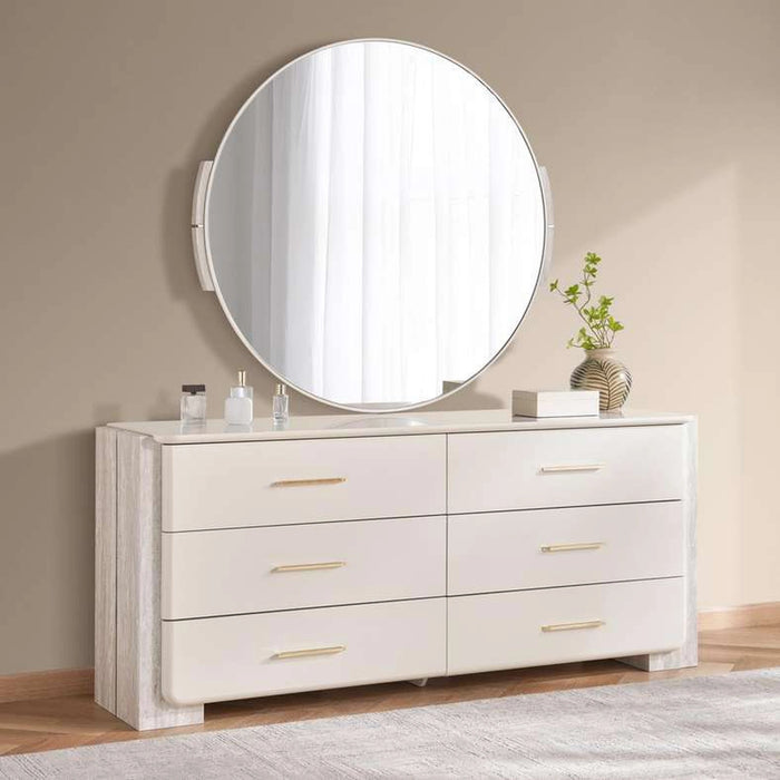 Tamburello Dresser With 6 Drawer & Mirror